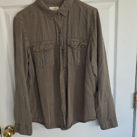 Marine Layer Women's Casual Brown Shirt Size L - Picture 2 of 5